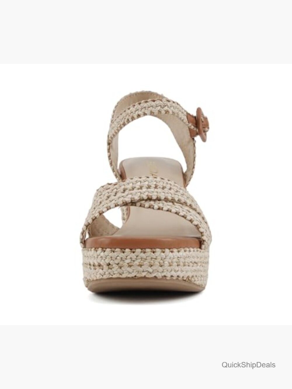 Square Open Toe Crisscross Band Ankle Strap High Heel Platform Sandal - Picture 3 of 5